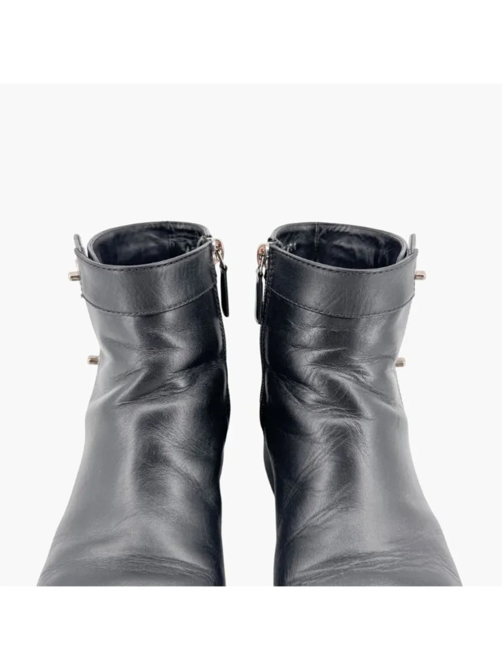 Chanel CC Turnlock Ankle Boot Size 36.5 US 5.5-6 Black Leather Moto Biker Bootie
